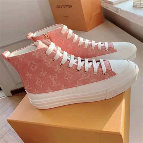 louis vuitton women sneakers white pink|lv high top sneakers women's.